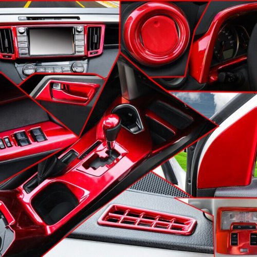 Red-ABS-full-car-interior-decoration-sequins-For-Toyota-RAV4-2014-2015-2016-2017-2018-2019